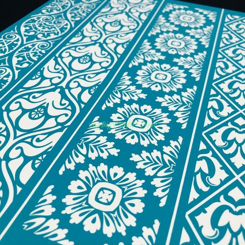 24TE Vintage Lace Adhesive Silk Screen Printing Stencil Mesh Transfers DIY Shirt