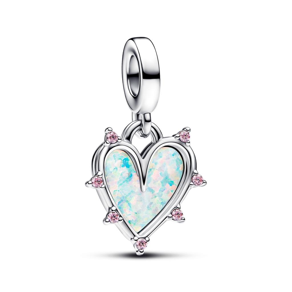 Neuer Avocado Doppel Hängeperle Kupfer Herz Charm Ewigkeit Kreis Anhänger Kompatibel Mit Authentischen Pandora Armbändern Halsketten DIY Schmuck