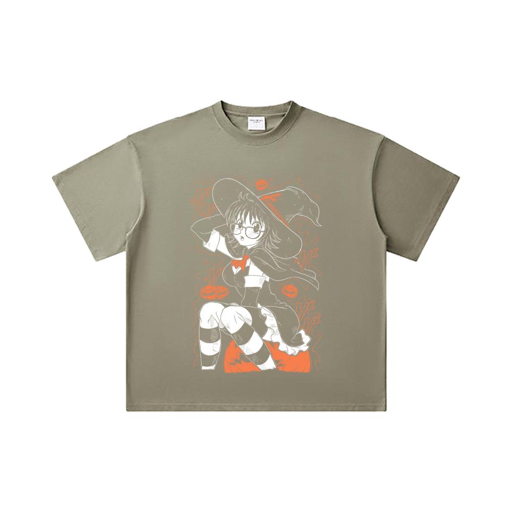 260 GSM Double Yarn 32 Count 100% Cotton HXH V11 Shizuku Halloween Print Unisex Heavy Cotton T Shirt