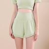 Women's High-Waist Quick-Dry Yoga Running Shorts - Slim Fit, Breathable, Fake Two-Piece, Three-Quarter Length, Loose Fit.