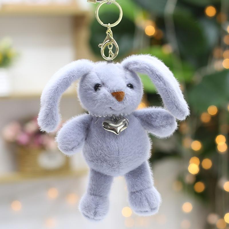 Cartoon Rabbit Doll Keychain Pendant Cute Doll School Bag Hanging Decoration Birthday Gift Plush Toy