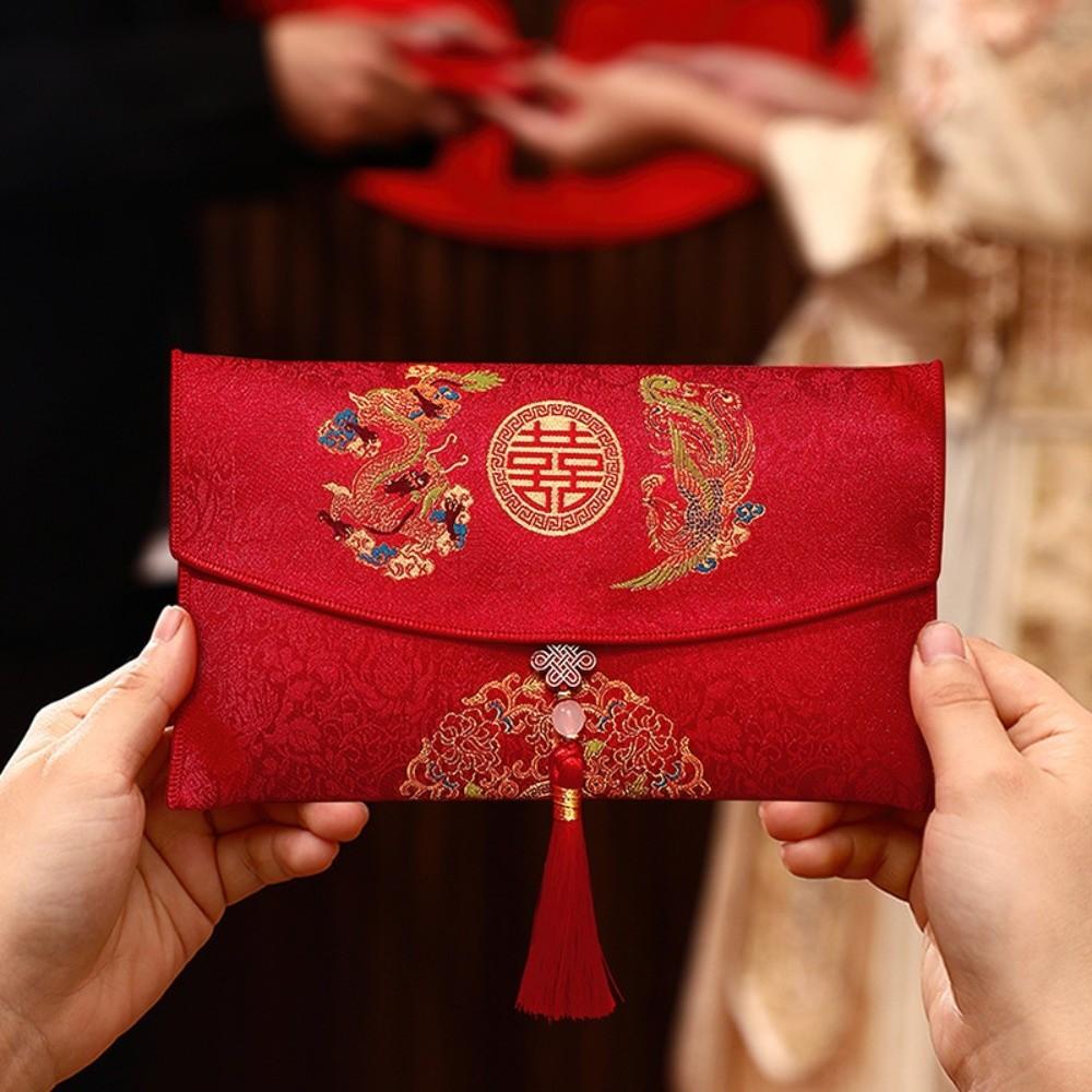 Multiple Patterns Wedding Red Packet Tassel Design New Year's Blessing Bag Chinese Wedding