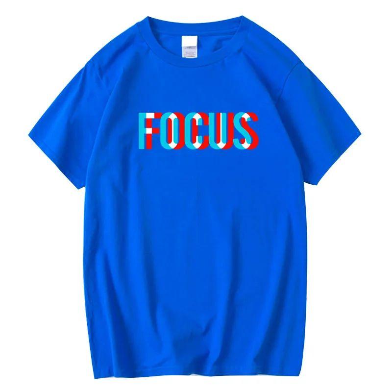 Y2k Funny Focus Print Round Neck Short Sleeved Casual Sports Oversized Tshirt Cotton Loose Tees Spring Summer Streetwear Unisex