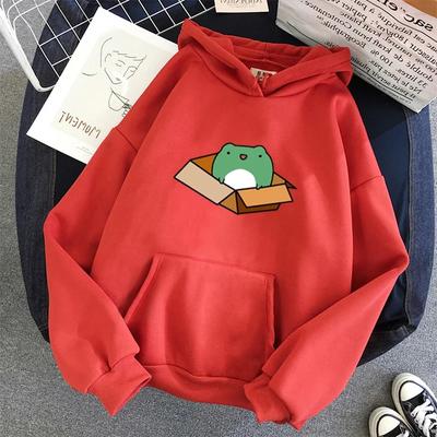 Angry Frog Bluzy Unisex Oversized Bluzy Damskie Fajne Modne Casualowe Streetwear Nadruk Z Kapturem Harajuku Damskie Topy