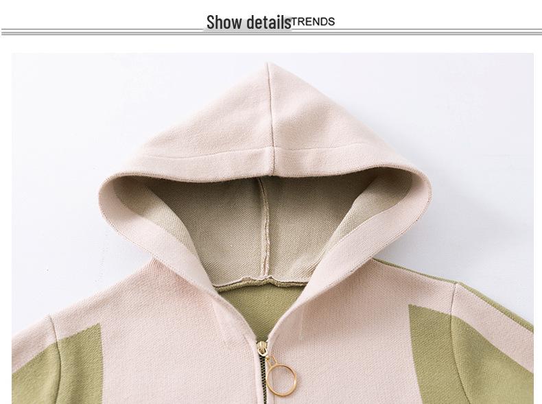 Mom's Stylish Autumn/Winter Zipper Jacket: Figure-Flattering Knit Cardigan for Middle-Aged and Elderly