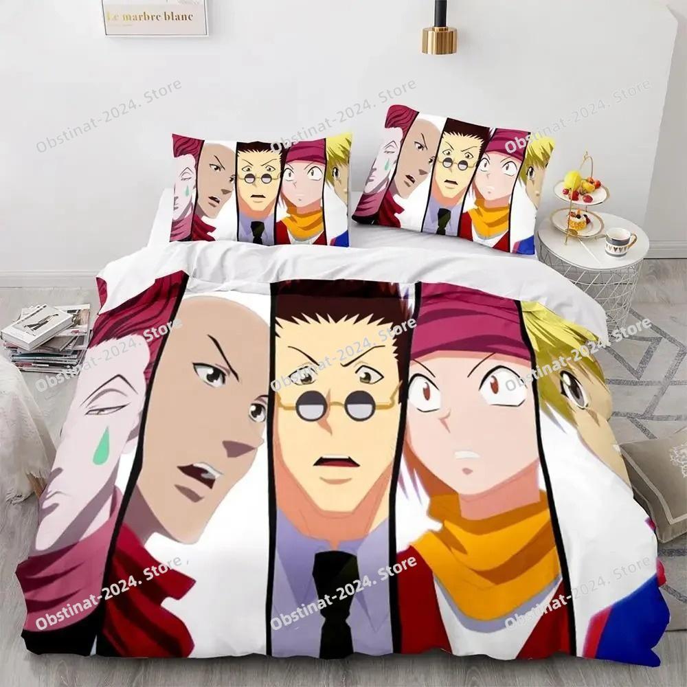 HUNTER×HUNTER Постельный комплект Односпальный Полуторный Двуспальный Кингсайз Комплект для кровати Взрослый Детский Спальня Комплекты пододеяльников Комплект постельной мебели спальня