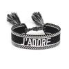 Rhinestone Embroidery Woven Bracelets Adjustable Rope Stackable Bangle For Women