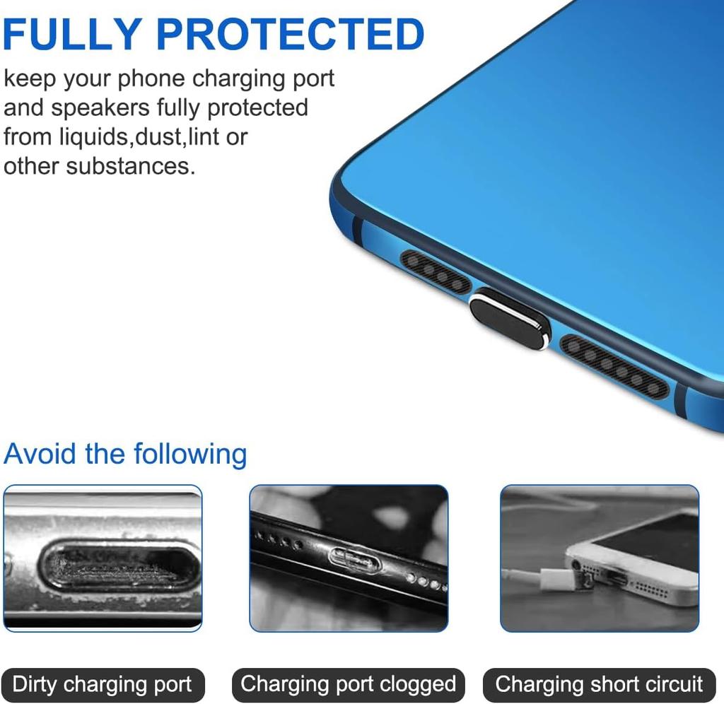 Anti Dust Speaker Protector Kit Adhesive Mesh Stickers USB C Plug & Tweezers for iPhone 14 13 Pro Max Plus Samsung S23 S22 S21