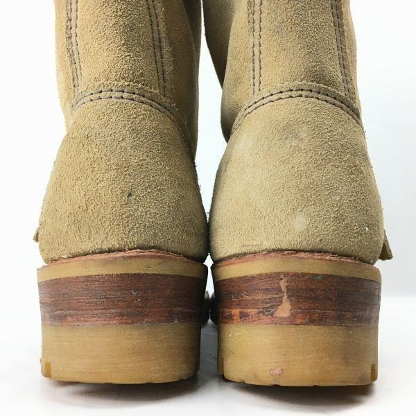 90s Vintage CAROLINA PT/91 Ocelová špička Inženýrské boty Velikost Cca. 23.524.5cm Béžové Boty(POUŽITÝ)
