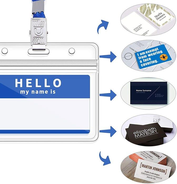 Porte-badge - gimars - gi-gzz30, gi-35 - 30 pièces - transparent - imperméable et résistant à la déchirure