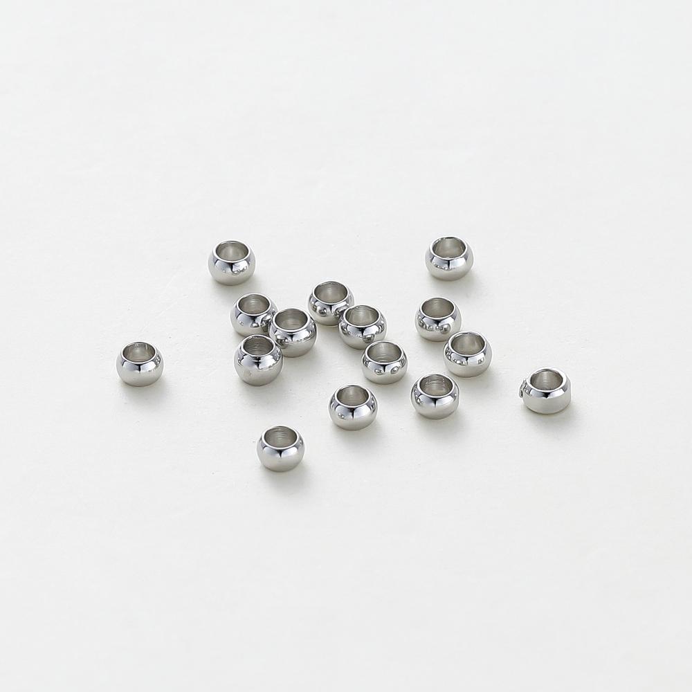 100Pcs/lot 1.5/2/2.5/3mm 14K/18K Gold Color Plated Brass Positioning Beads for DIY Bracelet Necklace Jewelry Making Accessories