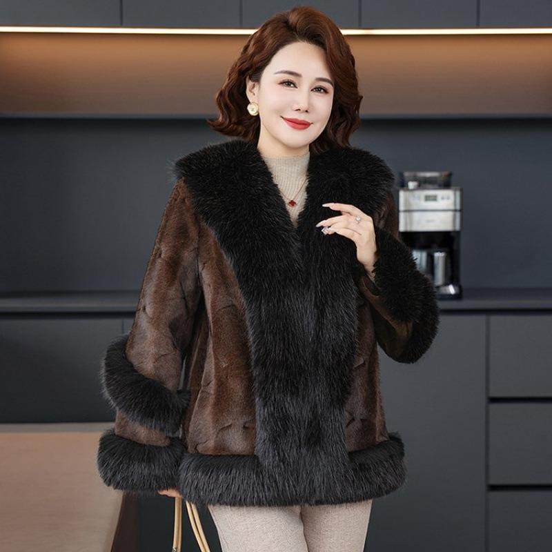 

Женская одежда зимняя планка норка короткая меховая куртка мех тонкая осень и зима теплая 4XL recommends 135-75kg