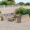 Garden Sofa Set with Cushions 11 pcs Beige Poly Rattan
