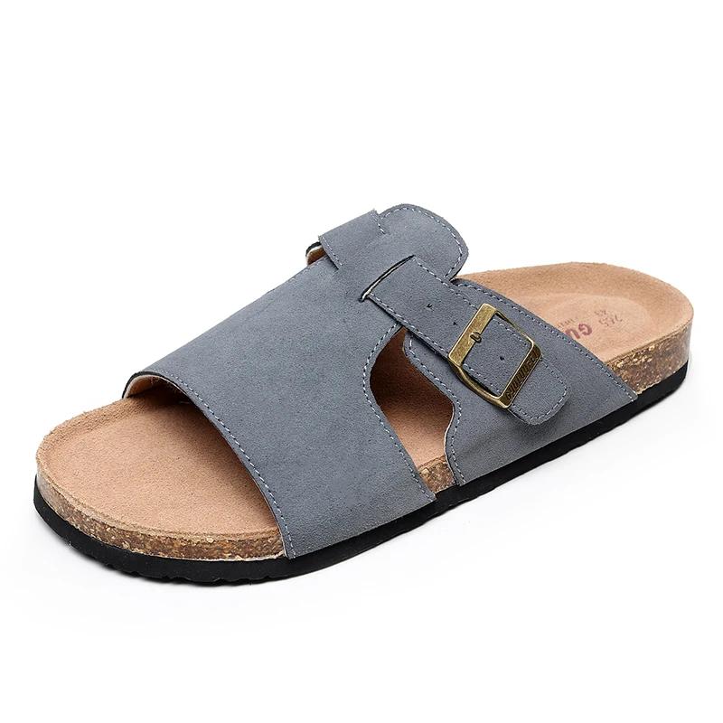 Fashion Men's Slippers Summer New Style Trend Cork Slippers Anti Slip Sandals Versatile Beach Slippers Flip Flops Big Size 40-46