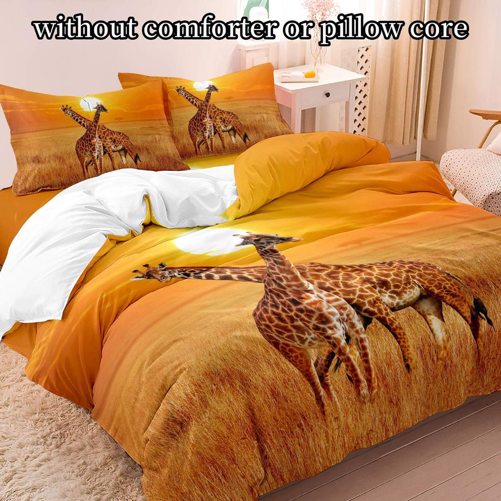 Animal Giraffe Duvet Cover 3D Digital Printing Three-Piece Bedding Set