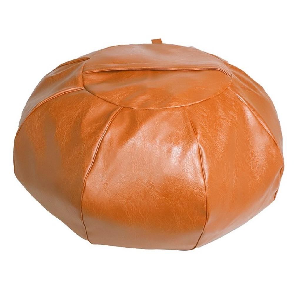 Round Pumpkin Pouf Cover Large Capacity Seat Cushion Cover Accent Stool Footstool Cover  Lounge
