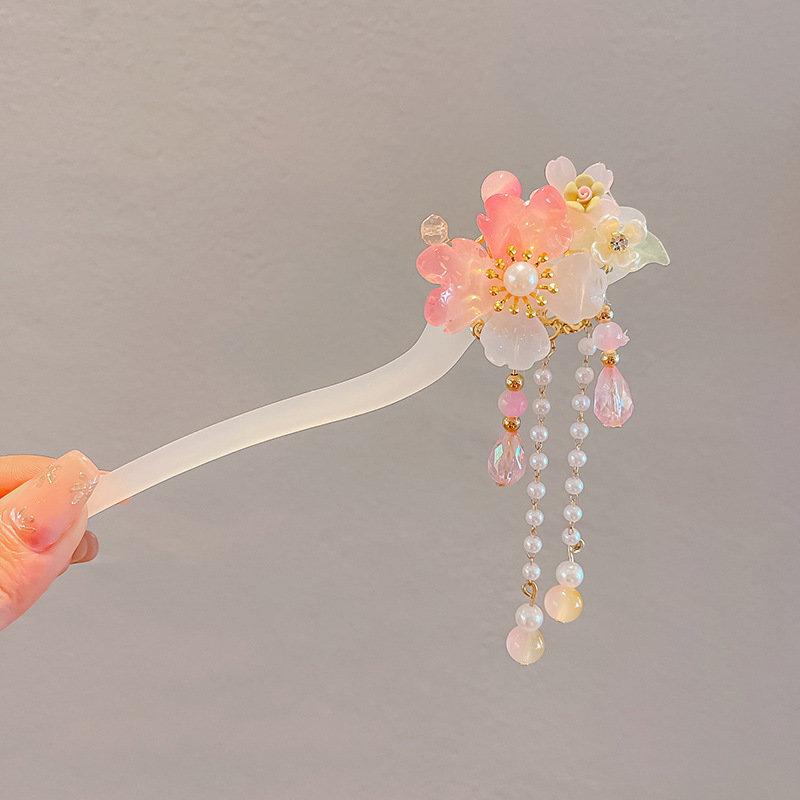 Ancient Style Hanfu Tassel Hairpins for Girls - Chinese Costume Hair Accessories