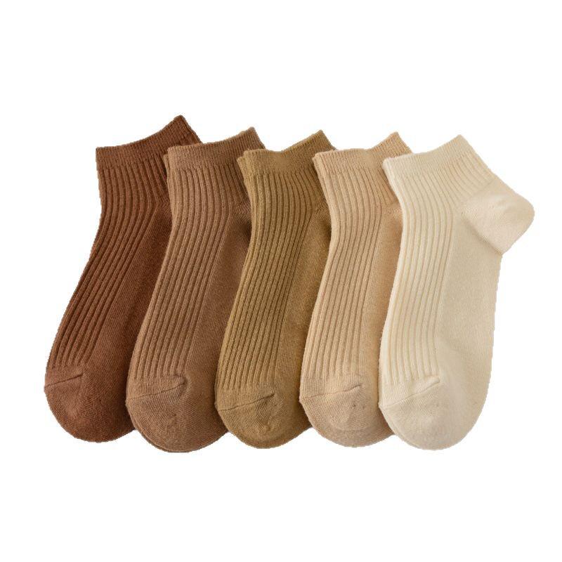 Women's Maillard Spring Boat Socks - Breathable, Sweat-Absorbing, Combed Cotton, Casual Short Socks.