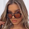 Adult Style Sunglasses Square Double New Beam Personalized Korean Version Trendy Sunglasses High-end UV Resistant