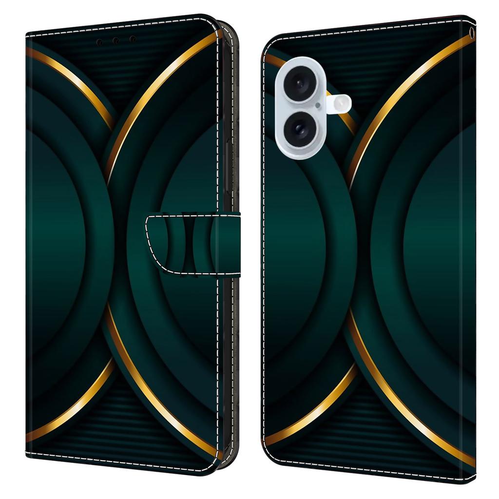 For iPhone 17 Case 3D Pattern PU Leather Wallet Phone Cover with Stand