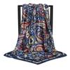 90*90CM Cashew Pattern Satin Square Scarf Fashionable Bohemian Style Hijab Shawl Elegant and Versatile Headscarf Scarf for Women