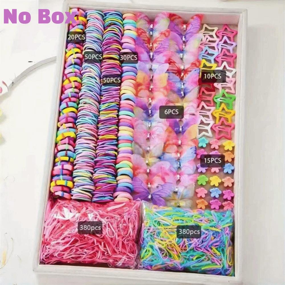 Colorful Hair Accessories Set No Hurt Hair Hair Clips Bow Hair Ties  Princess Gift Set