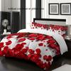 White Background Red Rose 3D Printed Duvet Cover Luxury Elegant Couple Style Bedding Set Soft Comfortable Quilt Cover Pillowcase