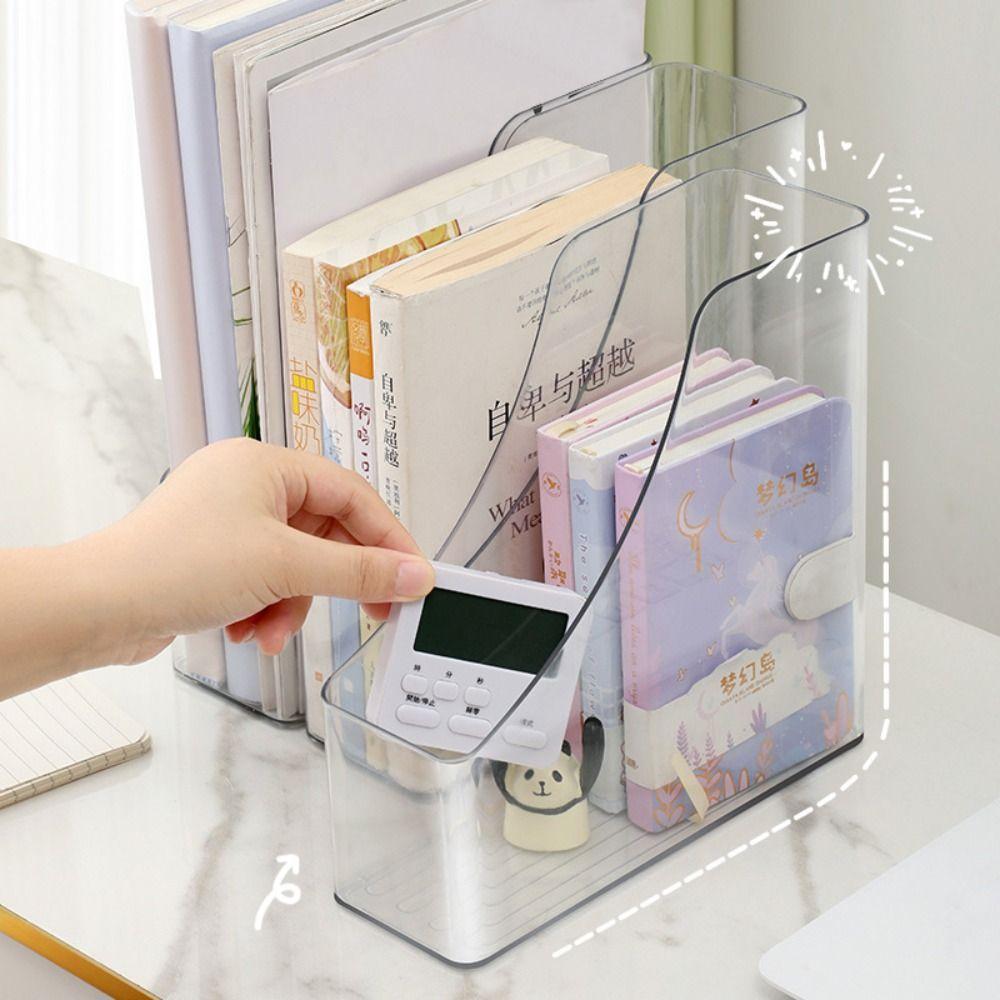 Transparente Schreibtischmappe Acryl-Bücherregal Neue Aufbewahrungsbox Heim-Büro