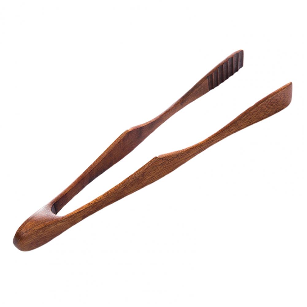 

Wooden Bread Tongs Non-Slip One-handed Heat-Resistant Food Tongs For Buffet Versatile Ergonomic Grip Burrless Kitchen Tongs коричневий