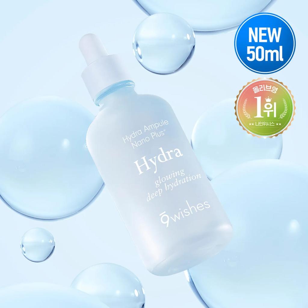 9wishes Hydra Ampule Nano Plus+ 50ml | Presenting Hydrated Texture, Brightening, Smoothing Texture
