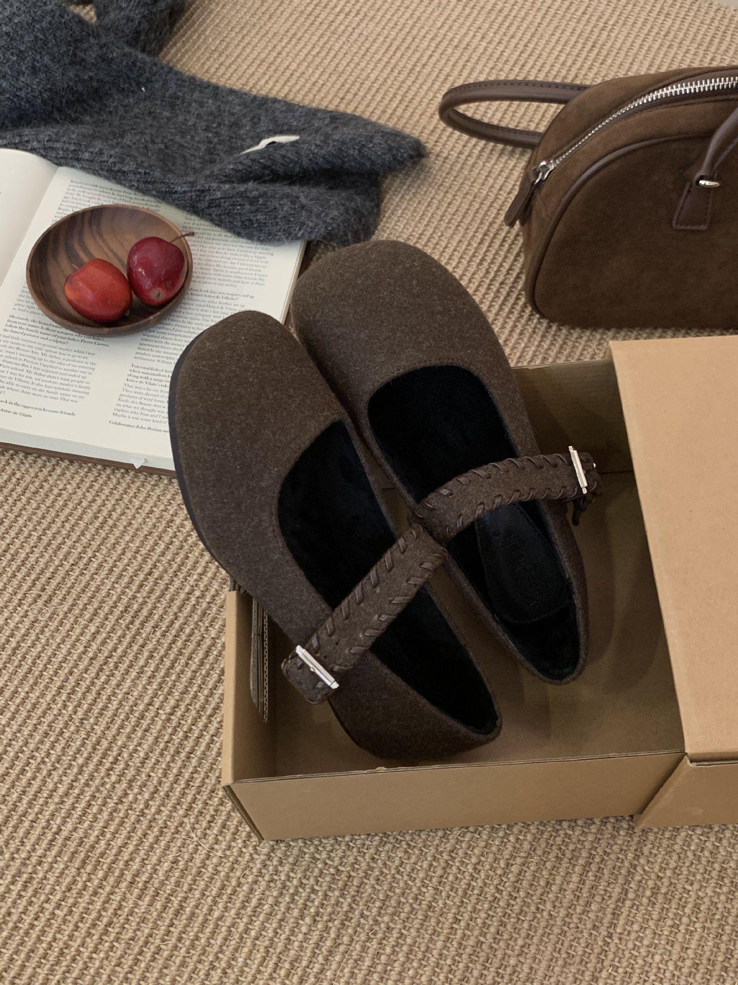 

Бархатные туфли Мэри Джейн с пряжкой на одно слово, теплая шапочка, женская обувь 39 коричневый