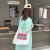 1 New Personalized Printed Large-capacity Canvas Bag, Student Class Schoolbag, Shopping Shoulder Bag