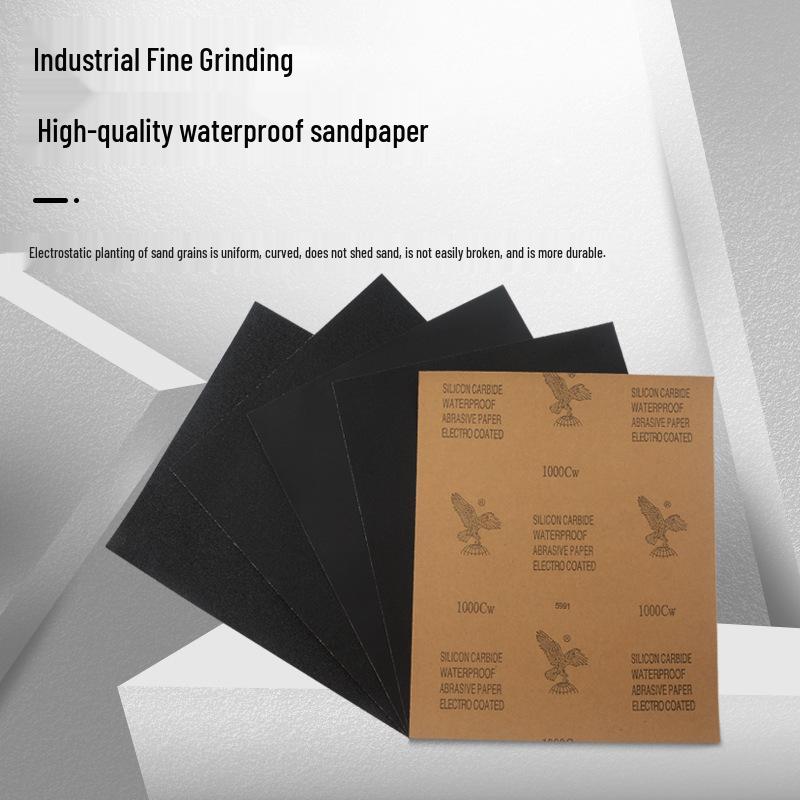 Industrial Waterproof Sandpaper Sheets, 60 to 2000 Grit, for Grinding, Polishing, and Sanding.