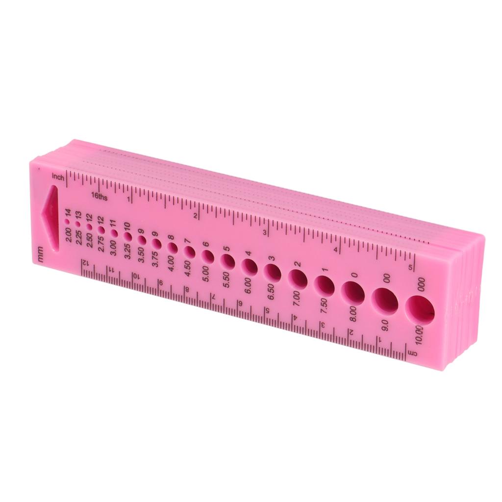 10Pcs Knitting Needle Gauge Plastic Clear Scales Multipurpose Portable Sewing Ruler CM Ruler