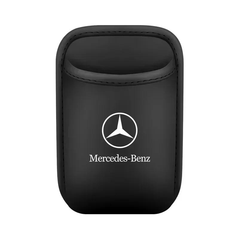 For Mercedes Benz A C E S G Class GLC CLE CLA GLB GLS W177 W205 W213 W222 X167 AMG Leather Water Cup Storage Box