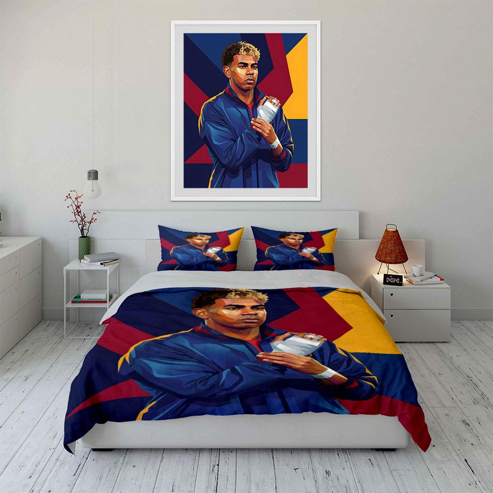 Athlete holding a trophy. Bedding sets Duvet cover sets Duvet covers Pillowcases(1 * Duvet Cover 2 * Pillowcases without duvet insert)