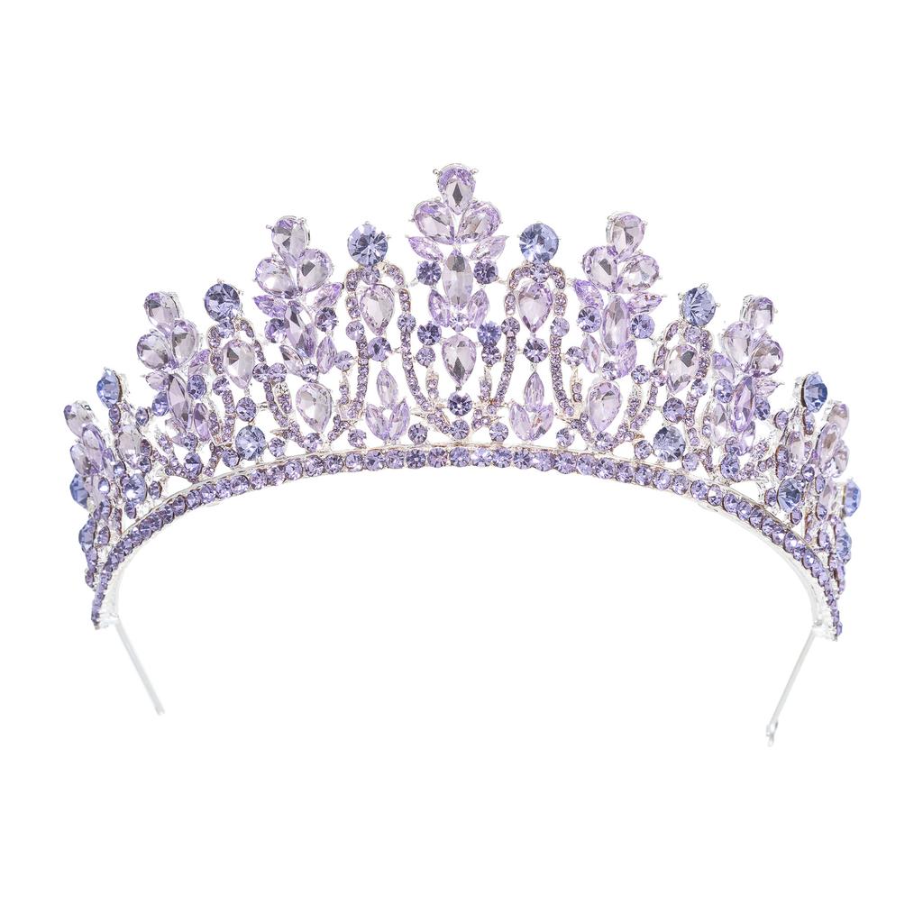 Baroque European and American Beauty Pageant Bridal Crown Tiara Alloy Crystal Wedding Headband Hair Accessories Crown