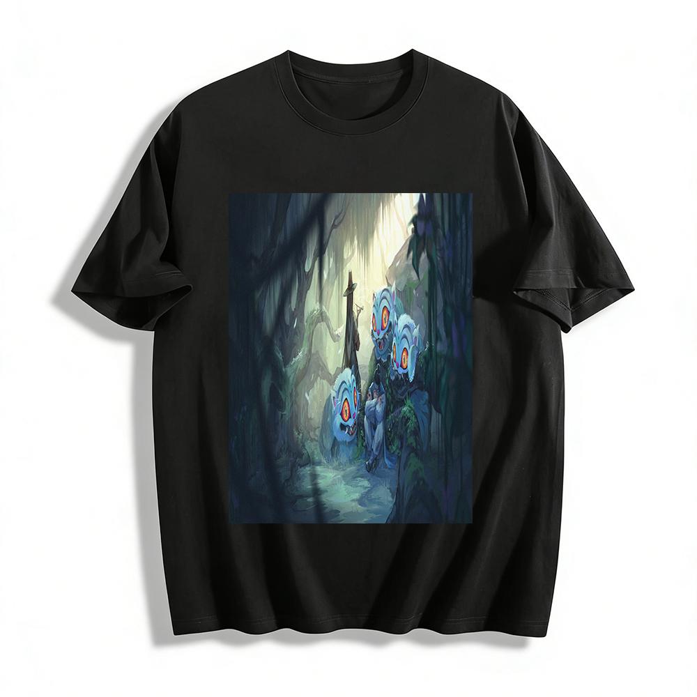 

Mystical Swamp Monster Print T-Shirt Retro Atmosphere Loose Casual Unisex Top Pure cotton T-shirt XXS