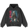 Streetwear Prinsesse Mononoke Grafisk Sidelommer Pullover Unisex Oversized Vasket Svart Hettegenser