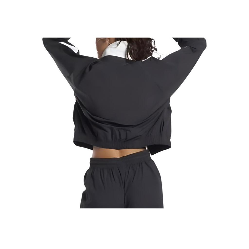 Reebok Color Block Short Slim Fit Windbreaker Jacket Women Jackets Black White HH9752