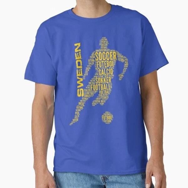 Sweden Football Soccer Typography Classic Tsh Made In Usaaus Tshirt S2xl S