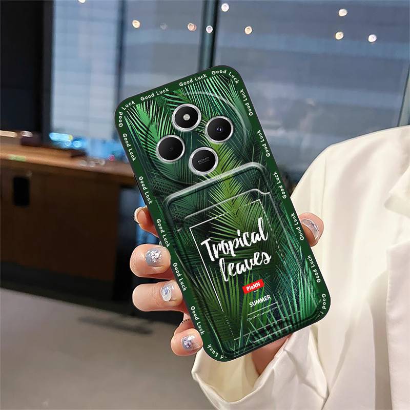Fashion Design Back Cover Phone Case For Redmi A4 5G Cartoon Card Bag Cover Waterproof Dirt-resistant Silicone TPU Cute