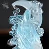 Exquisite glasierte Guanyin-Bodhisattva-Statue: Stehendes Wasser, Mondblaue Vase als Dekoration für Tempel oder Arbeitszimmer
