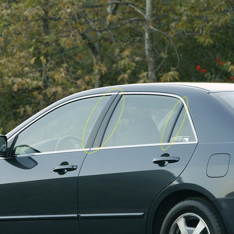 6PCS Gloss Black Window Door Pillar Posts Trims For Honda Accord 2003-2007 Sedan