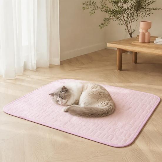 Breathable Summer Pet Bed Cooling Mat, Ice Silk Dog Pad, Washable Non Electric Pad for Pets Dogs And Cats, Floor Sofa