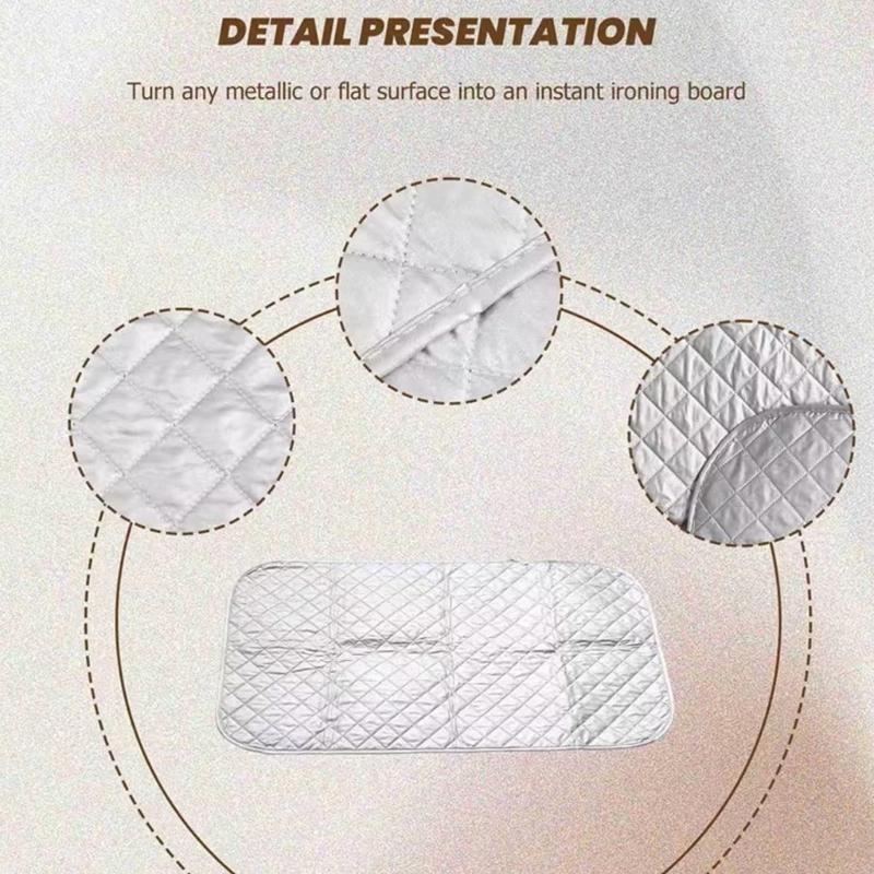 Magnetic Ironing Pad Set with Internal Magnets for Metal Laundry Appliances, Folding for Garment Care In Dorms and Offices