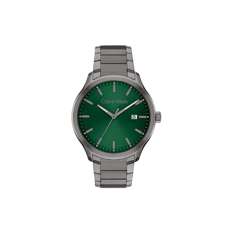 Calvin Klein Quartz Watch Steel Band 43Mm Green Dial Minimalist Fashion Multifunctional Men watches 25200350 Regular Watch Box,Green Dial 25200350