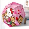 Hello Kitty,Teddy Bears Automatic Folding Umbrella-Simple 8-Rib Design, Bright Cartoon Pattern, Durable Iron Frame, Suitable For Travel, Out