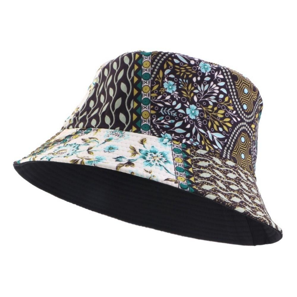 Reversible Brushed Printed Hat Printed Sun Cap Unisex Design Bucket Hat  Outdoor Travel