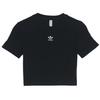 (WMNS) Adicolor Classics Roll-Up Sleeve Crop Top Asia Sizing 'Black' Women's GN2802